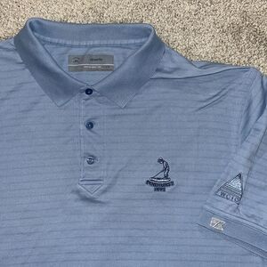 cutter & Buck Carolina blue Pinehurst Putter Boy Golf Polo  shirt L men’s worn